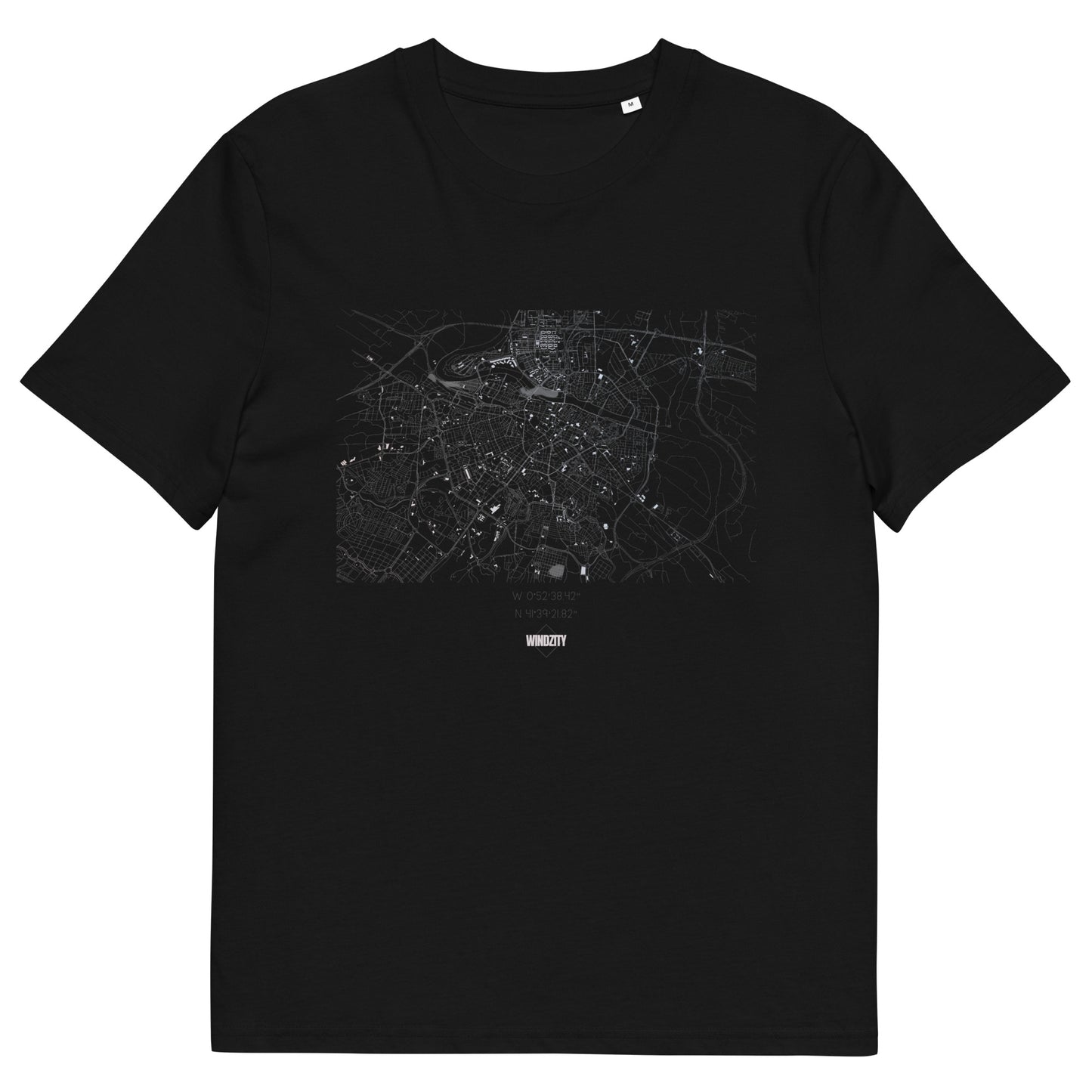 Camiseta de algodón orgánico unisex Mapa WindZity