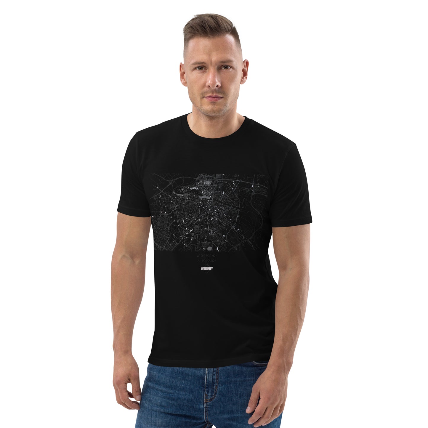 Camiseta de algodón orgánico unisex Mapa WindZity