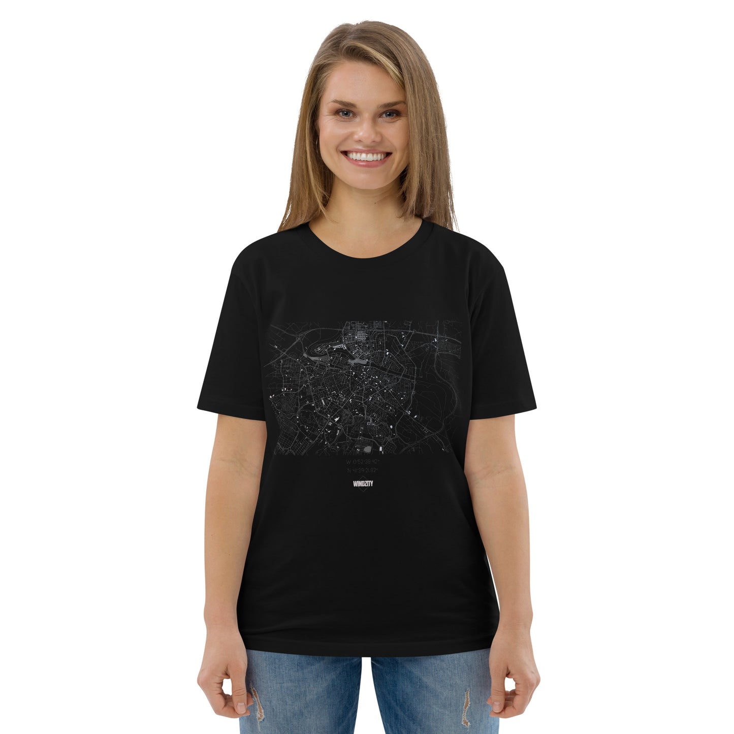 Camiseta de algodón orgánico unisex Mapa WindZity