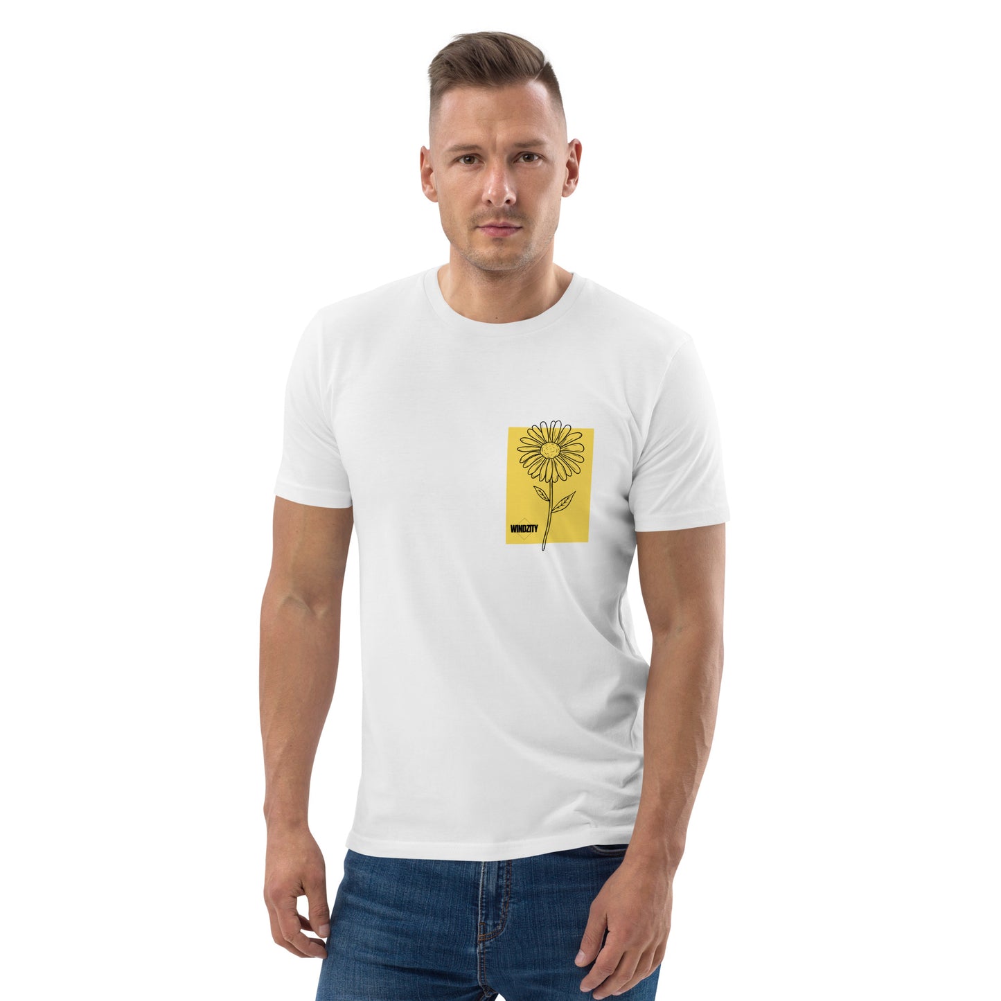 Camiseta de algodón orgánico unisex Flor Margarita